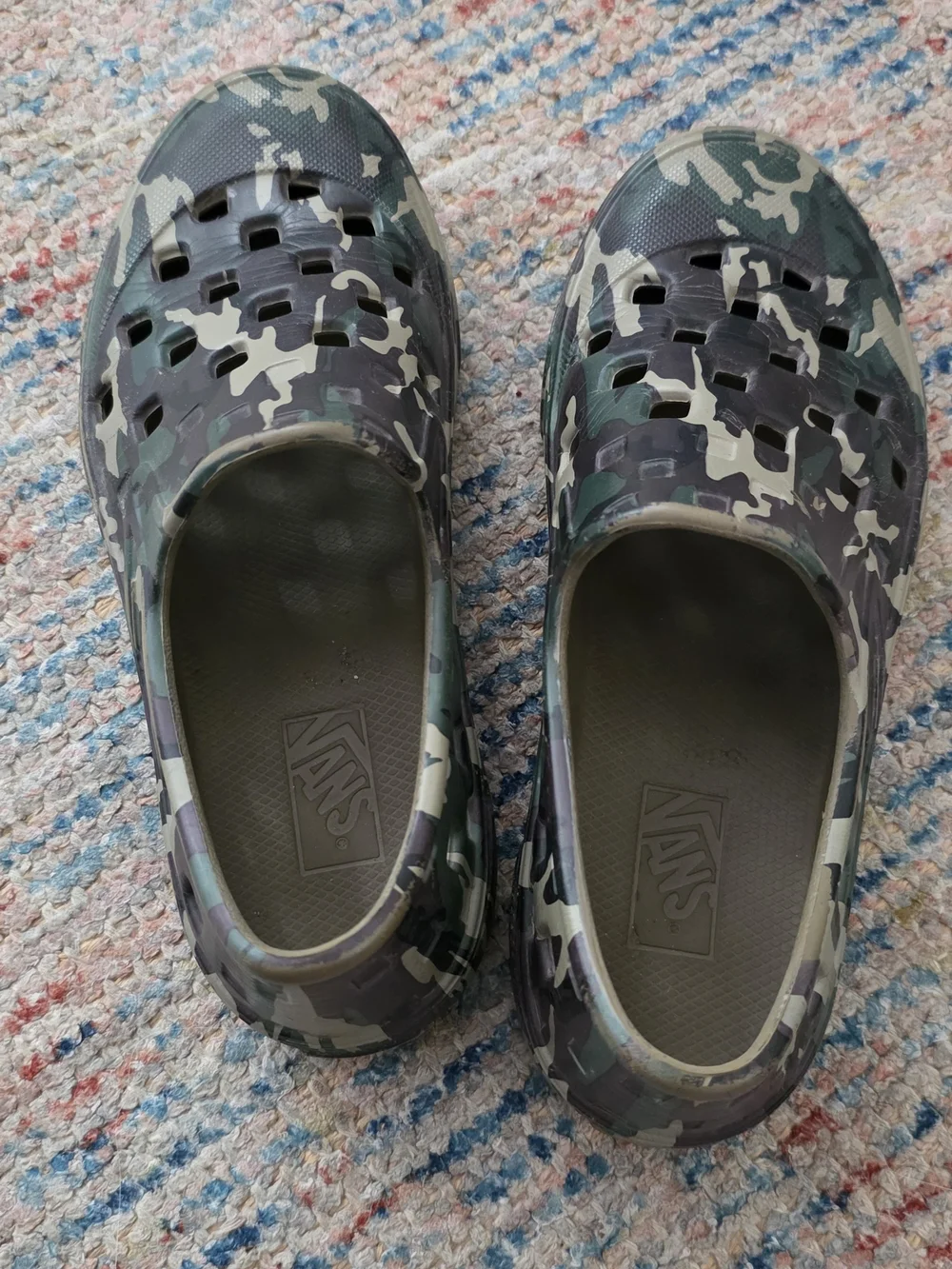 Vans Kids Camouflage Water Shoes in Green, Black, and Tan